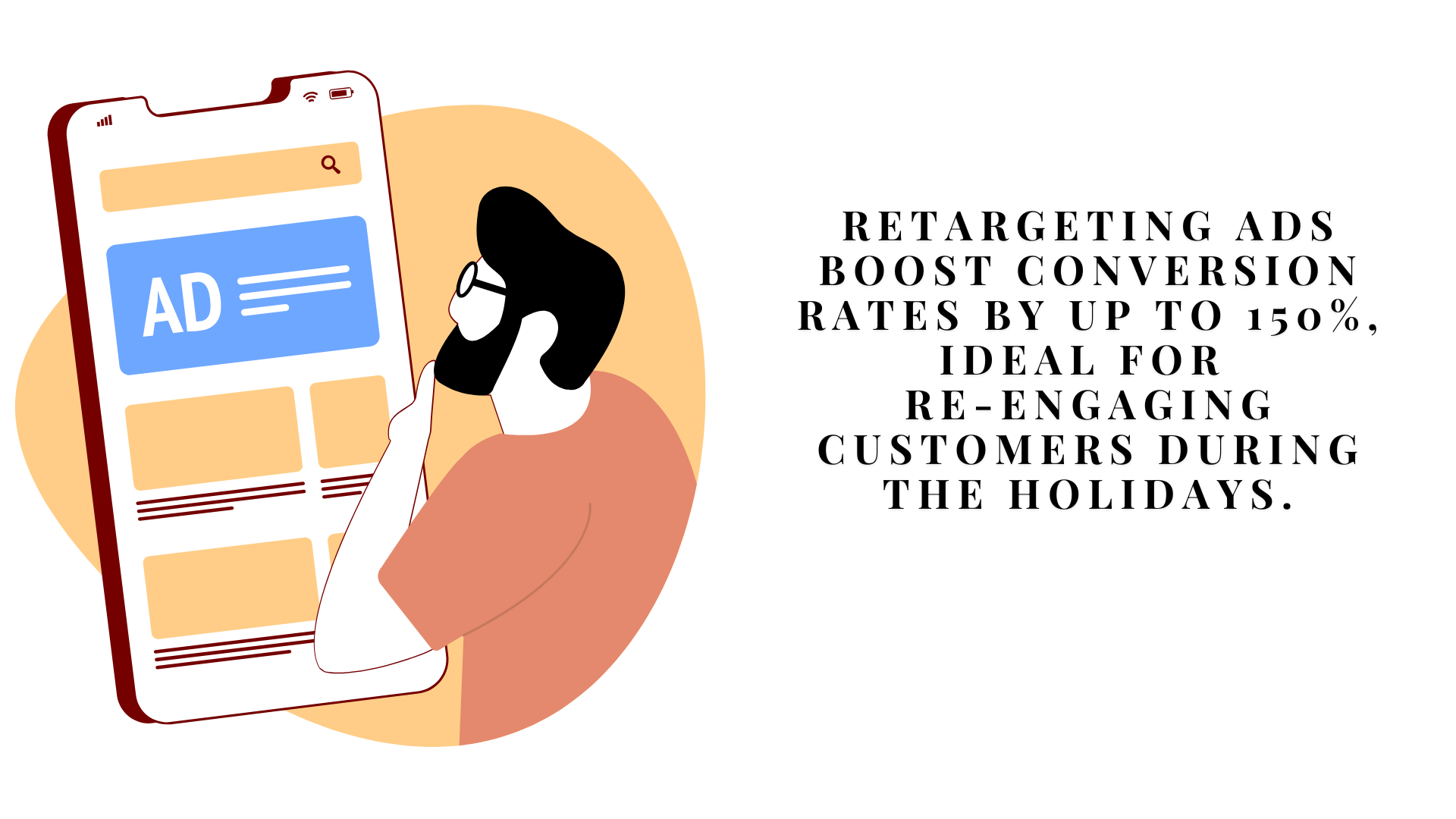 Holiday retargeting ads banner highlighting strategies to maximize sales and boost conversions.